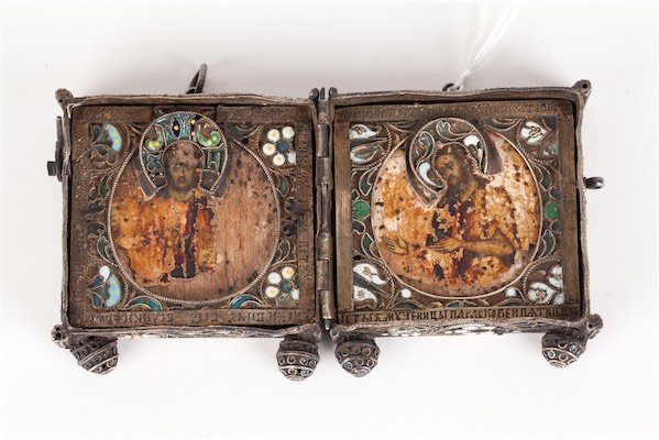 Rare Russian diptych icon gift to Peter the Great. 1706 — image 2