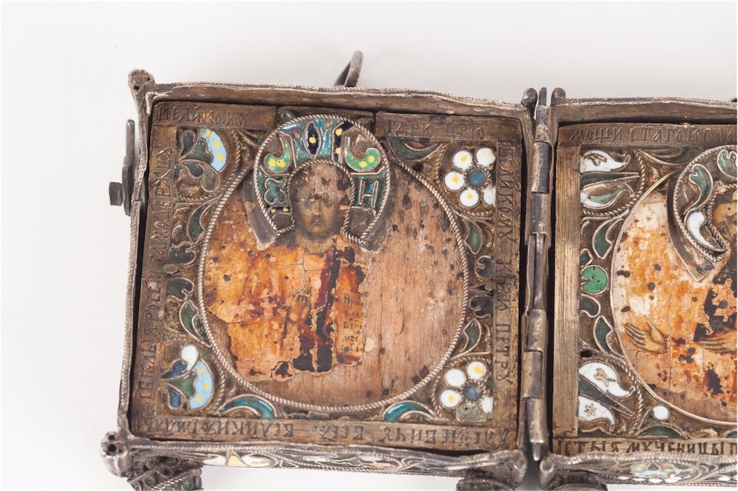 Rare Russian diptych icon gift to Peter the Great. 1706 — image 7
