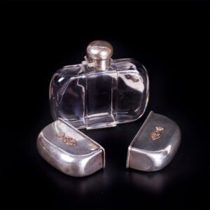 Silver and glass travel flask-transformer with two — image 3