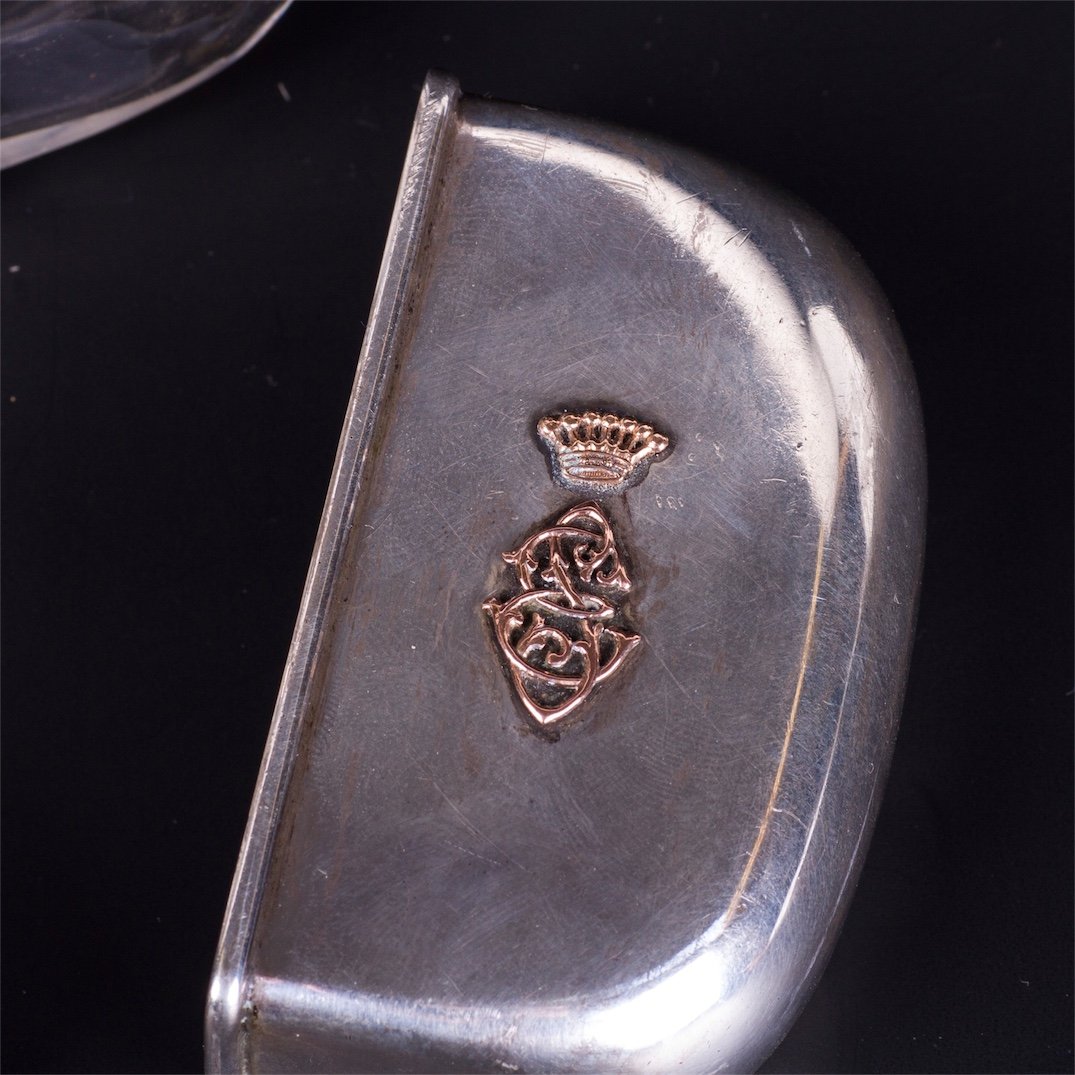 Silver and glass travel flask-transformer with two — image 5