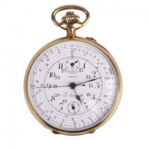 Gold chronograph pocket watch — image 1