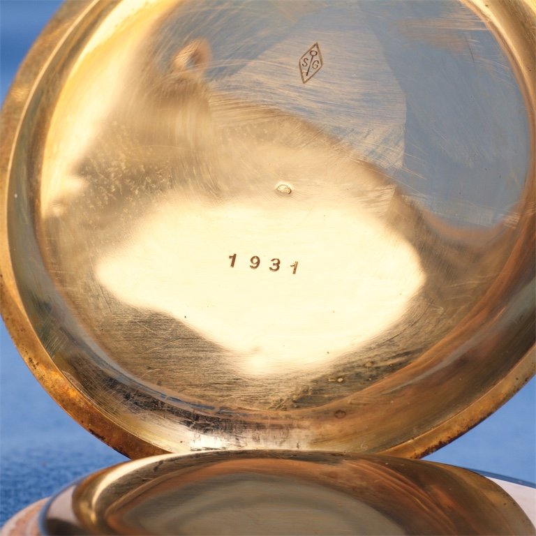Gold chronograph pocket watch — image 5