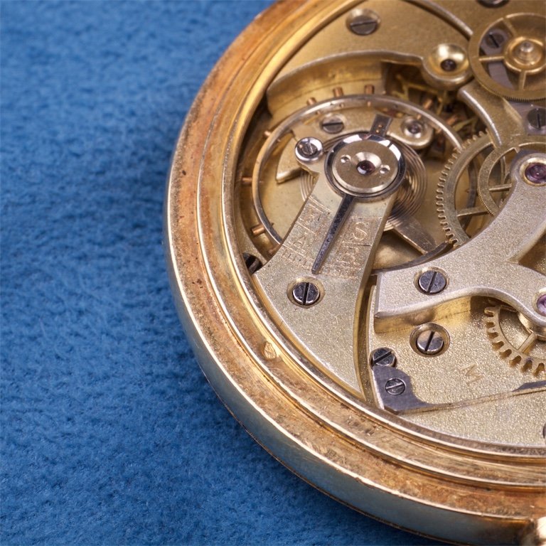 Gold chronograph pocket watch — image 7