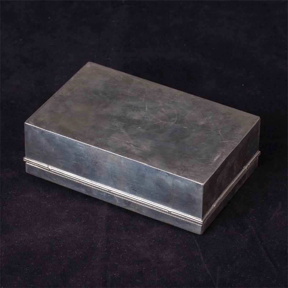 Russian cast silver cigar box with rabbits — image 5