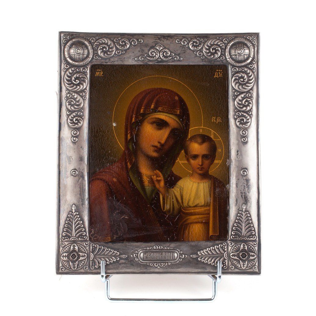 Russian icon of Mother of God of Kazan in art nouveau — image 1