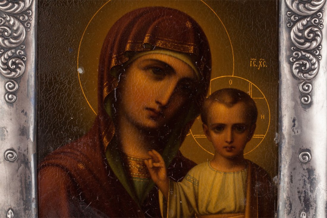 Russian icon of Mother of God of Kazan in art nouveau — image 2