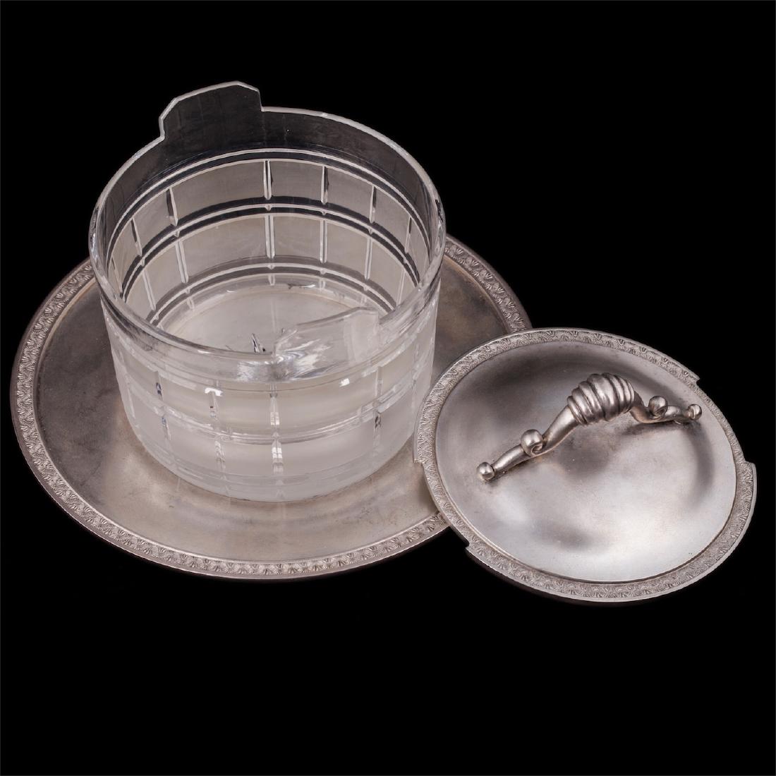 Russian silver and cut-glass caviar bowl — image 2