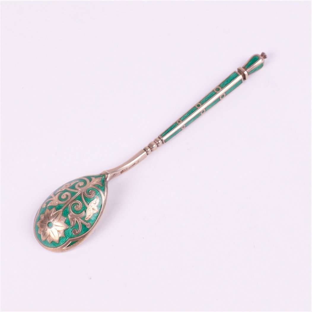 Russian silver spoon.Workshop of Grachev, makers mark — image 1