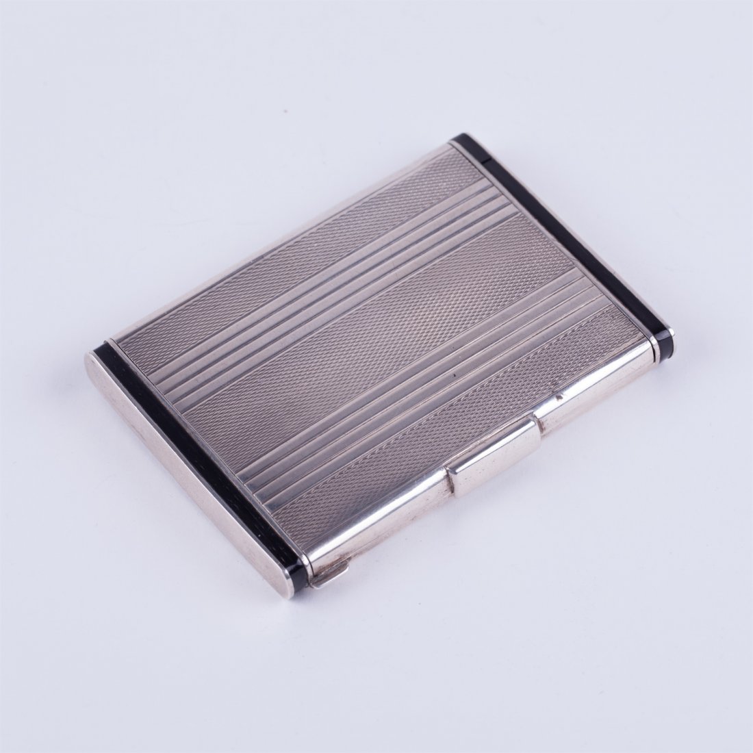 Silver cigarette case with enamel. — image 1