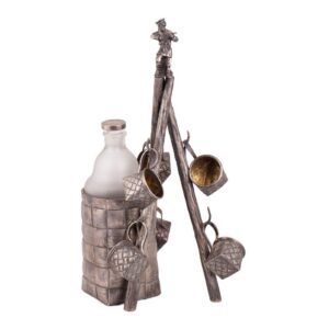 Unusual silver Trompe l'oeil vodka set — image 1