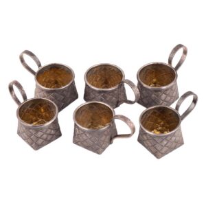 Unusual silver Trompe l'oeil vodka set — image 3