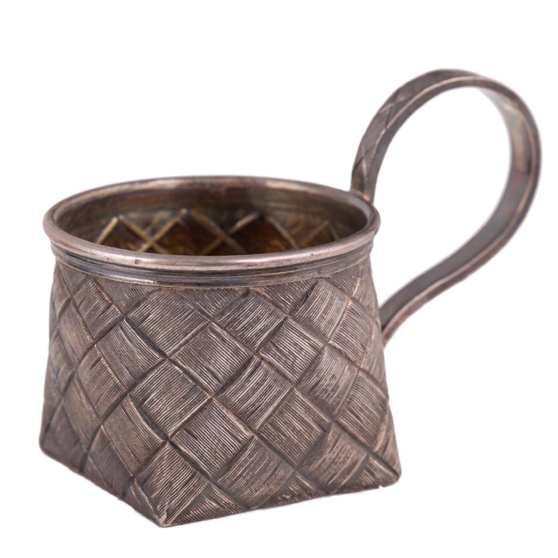 Unusual silver Trompe l'oeil vodka set — image 4