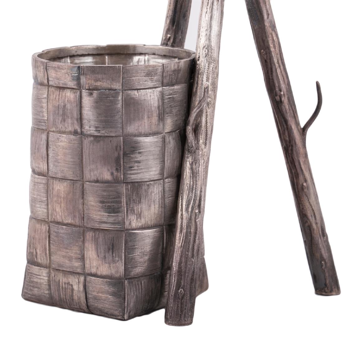Unusual silver Trompe l'oeil vodka set — image 6