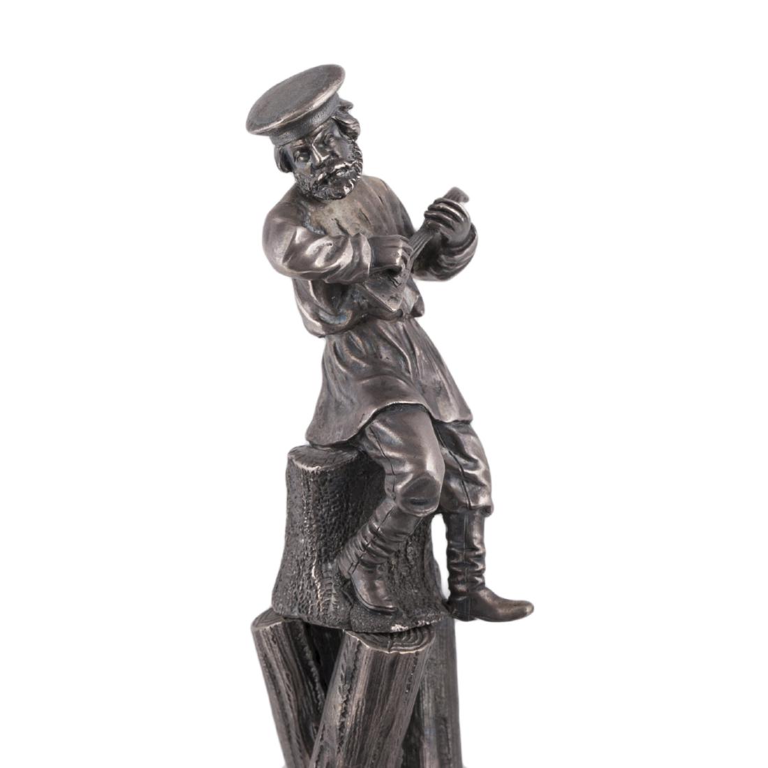 Unusual silver Trompe l'oeil vodka set — image 7