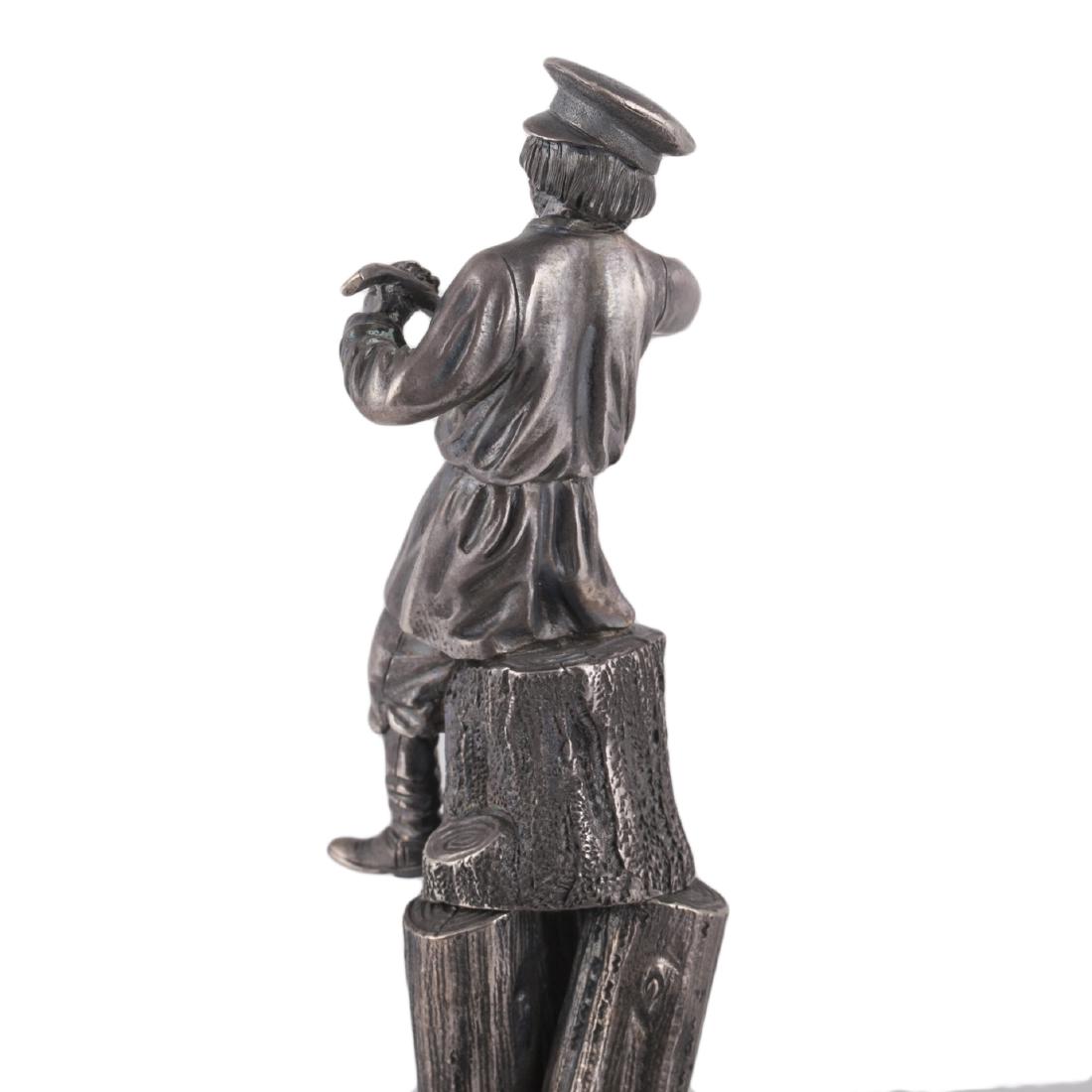 Unusual silver Trompe l'oeil vodka set — image 8