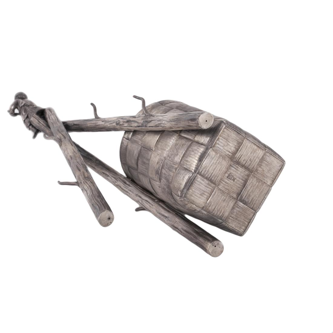 Unusual silver Trompe l'oeil vodka set — image 9
