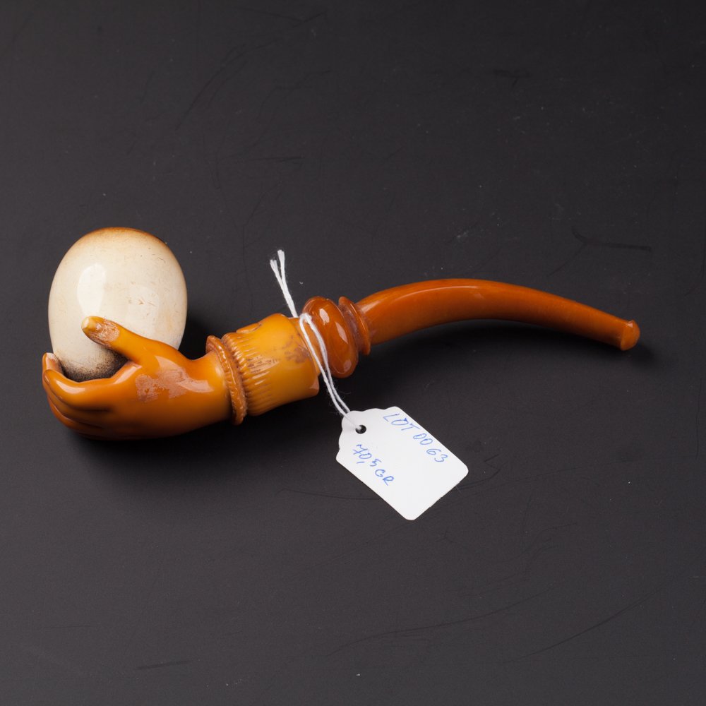 Antique amber smoking pipe. — image 2