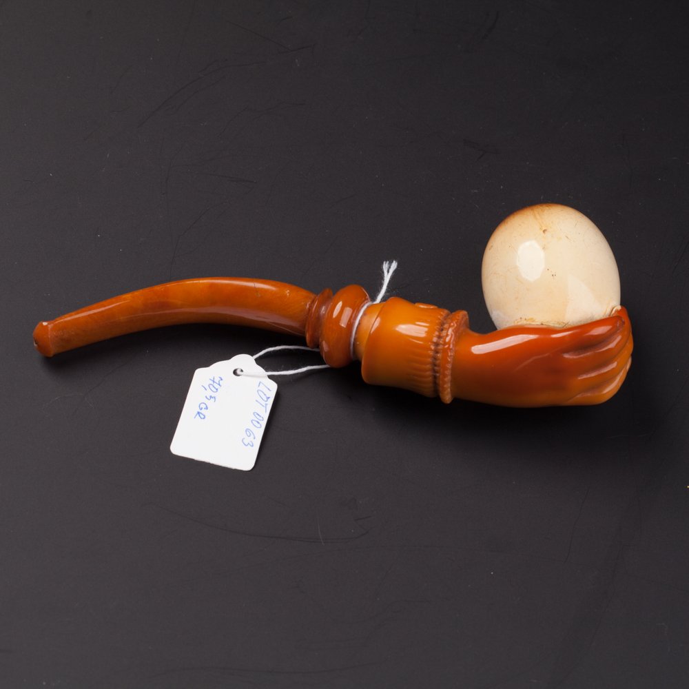 Antique amber smoking pipe. — image 4