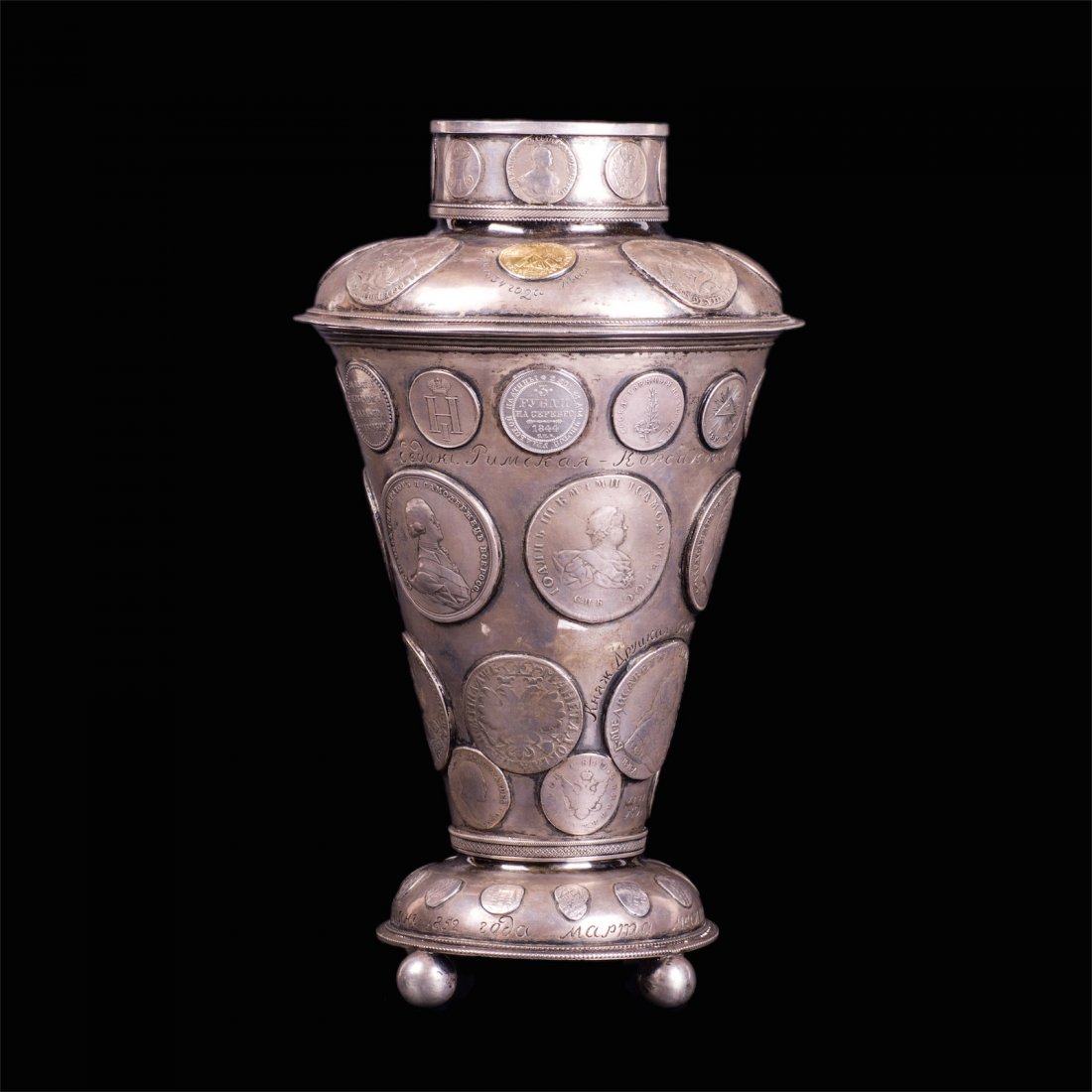 Exceptional Russian goblet enchased with Russian coins — image 2