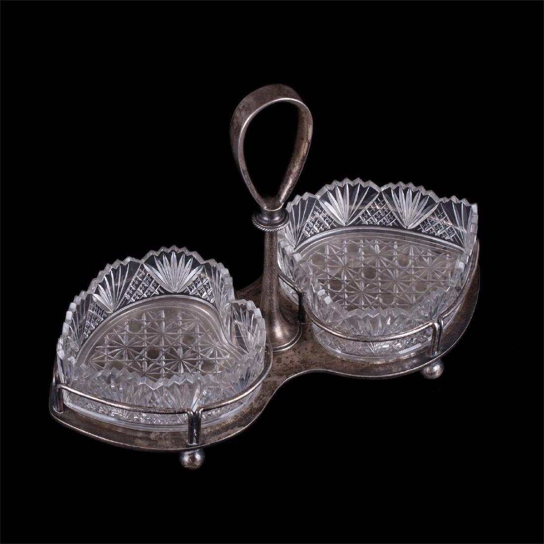 Faberge silver and cut-glass appetizer vase — image 3