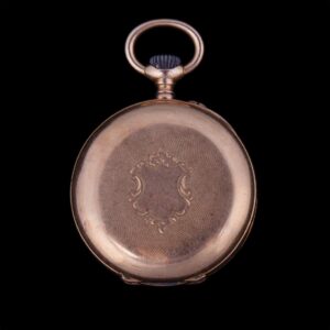 Open face gold pocket watch — image 2