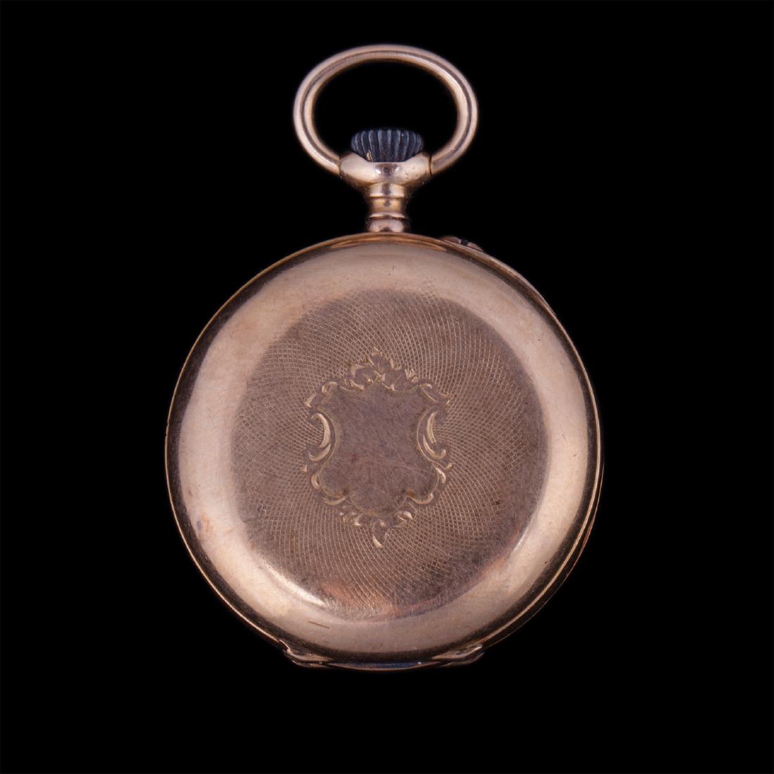 Open face gold pocket watch — image 2