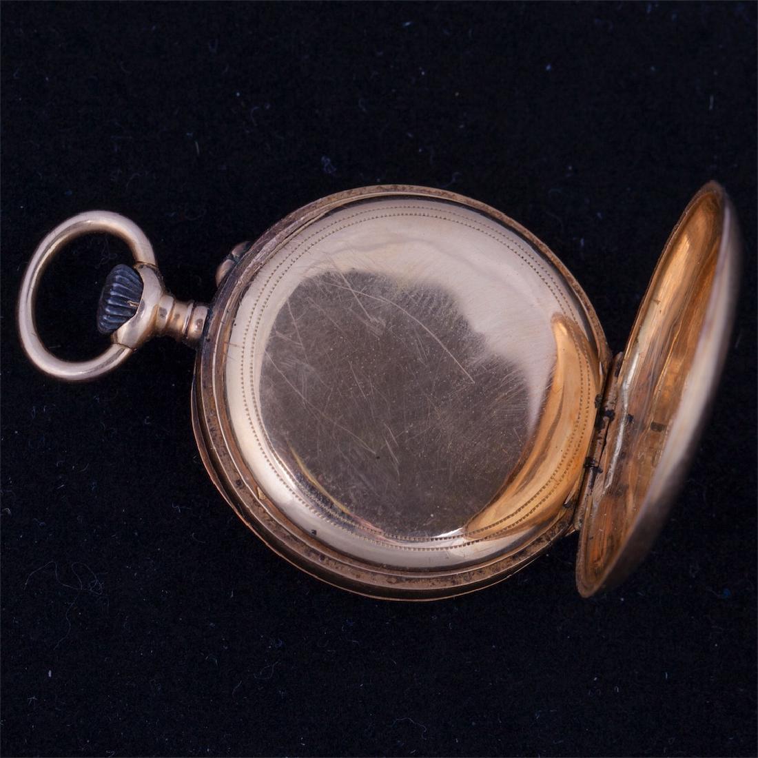Open face gold pocket watch — image 5