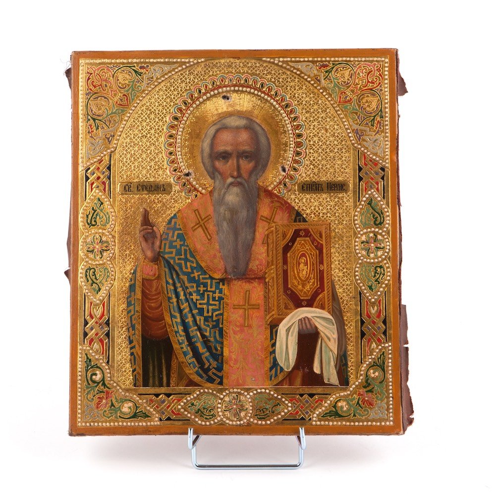 Rare Russian icon of Saint Stepahan of Perm. Moscow, — image 10