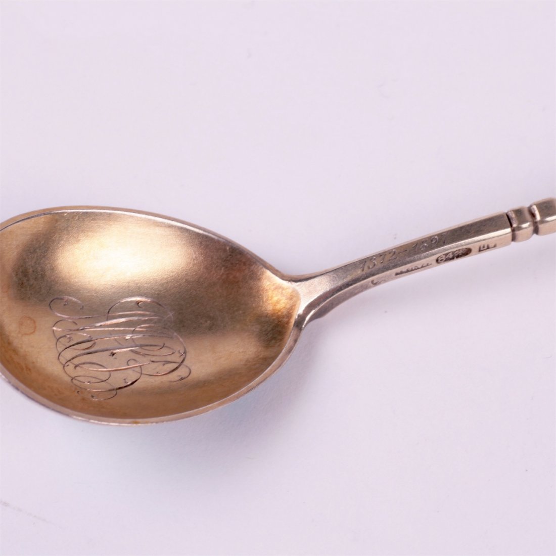 Russian silver spoon.Workshop of Grachev, makers mark — image 3