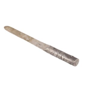 Silver paper knife in the shape of a wood log — image 1