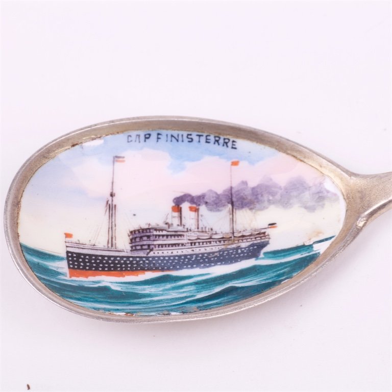 Silver spoon with enamel. — image 2