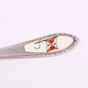 Silver spoon with enamel. — image 3