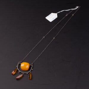 Amber necklace on Silver chain. — image 1