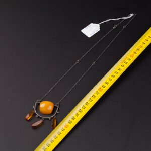 Amber necklace on Silver chain. — image 2