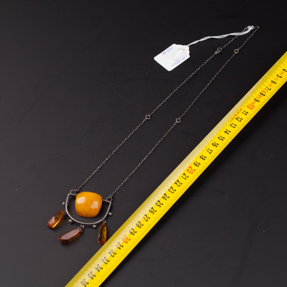 Amber necklace on Silver chain. — image 2