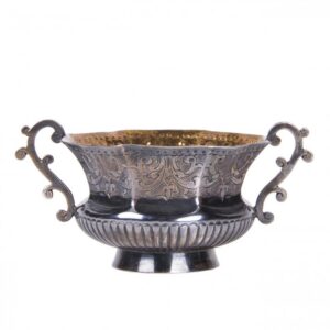 Engraved silver-gilt cup with coin enchased — image 2