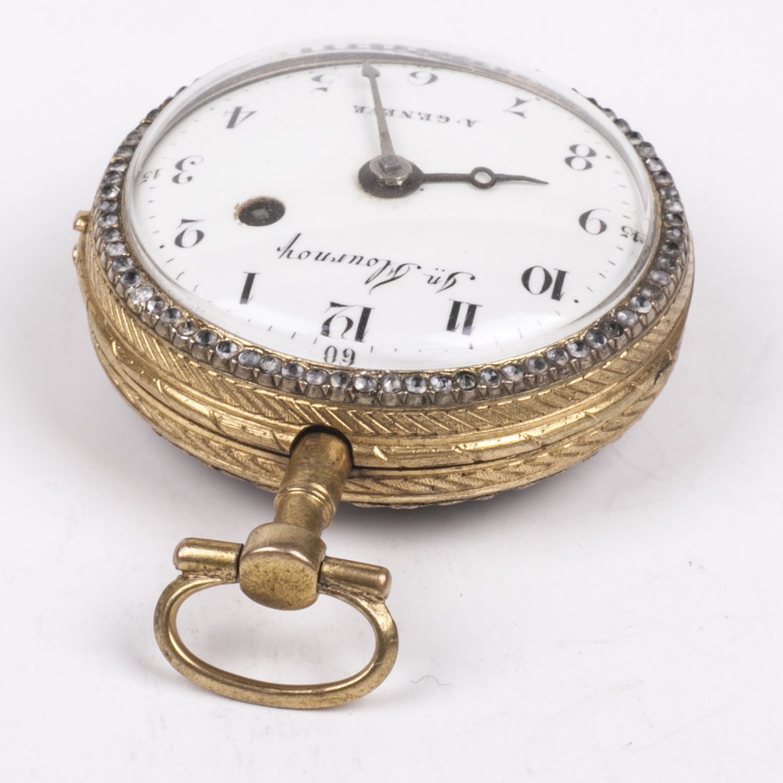 Pocket watch with diamonds and colored enamel — image 3