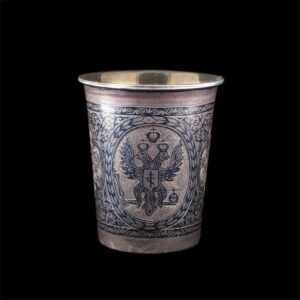 Rare silver and niello silver beaker with Tavrida — image 1