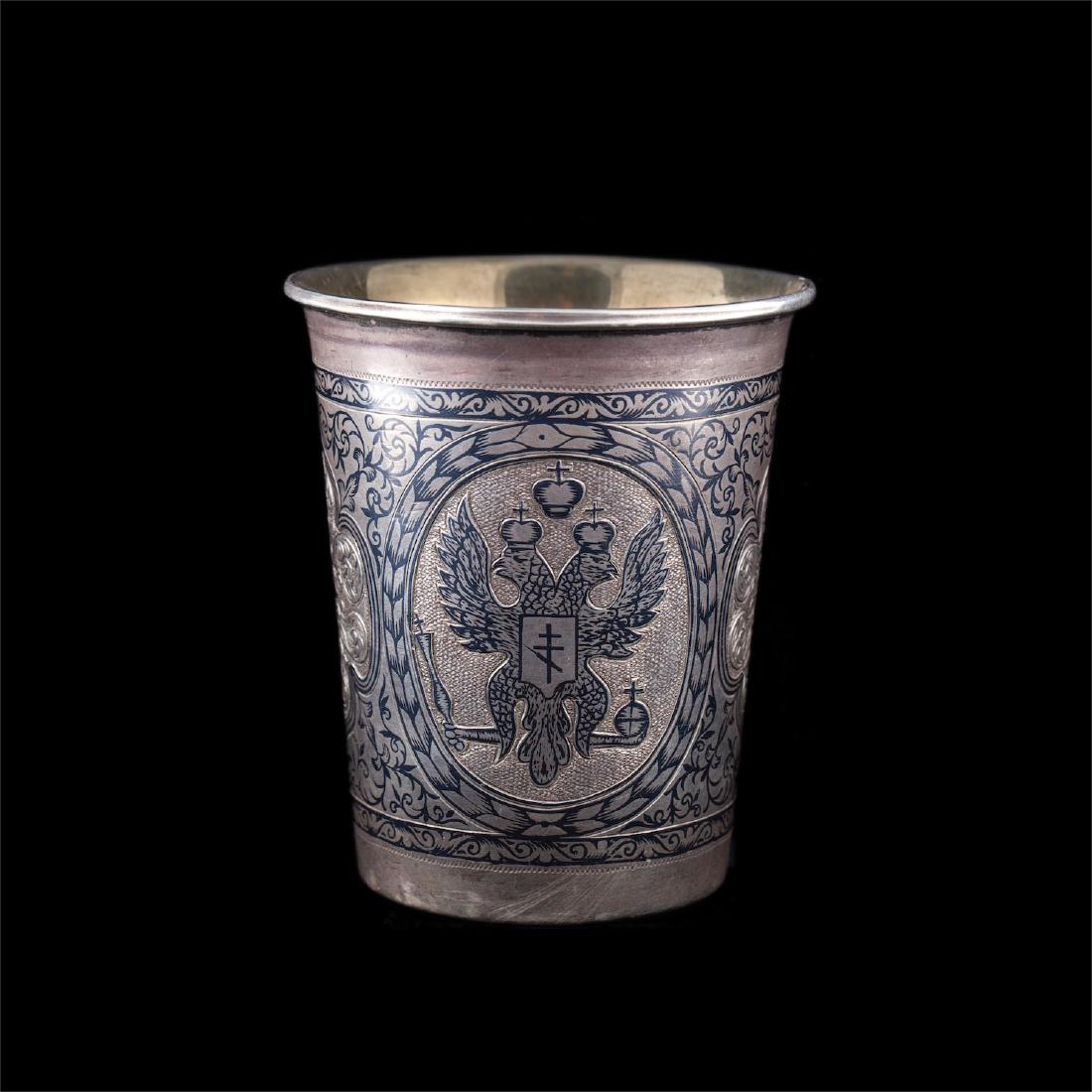 Rare silver and niello silver beaker with Tavrida — image 1