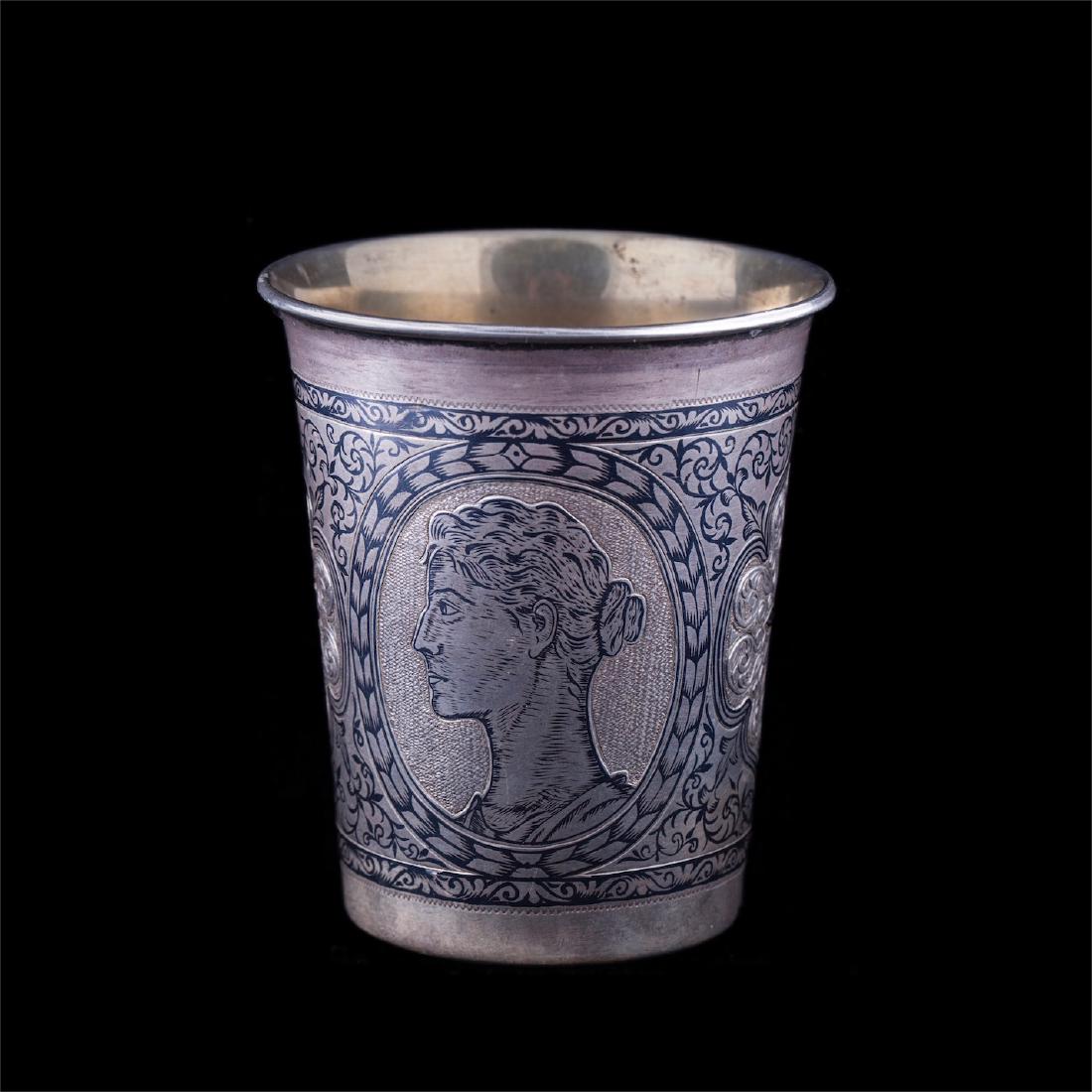 Rare silver and niello silver beaker with Tavrida — image 2