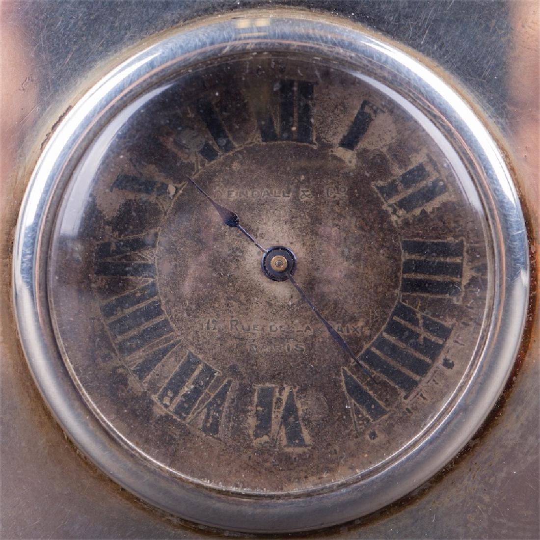 "Kendall and Co" silver desk clock with cat shape — image 3