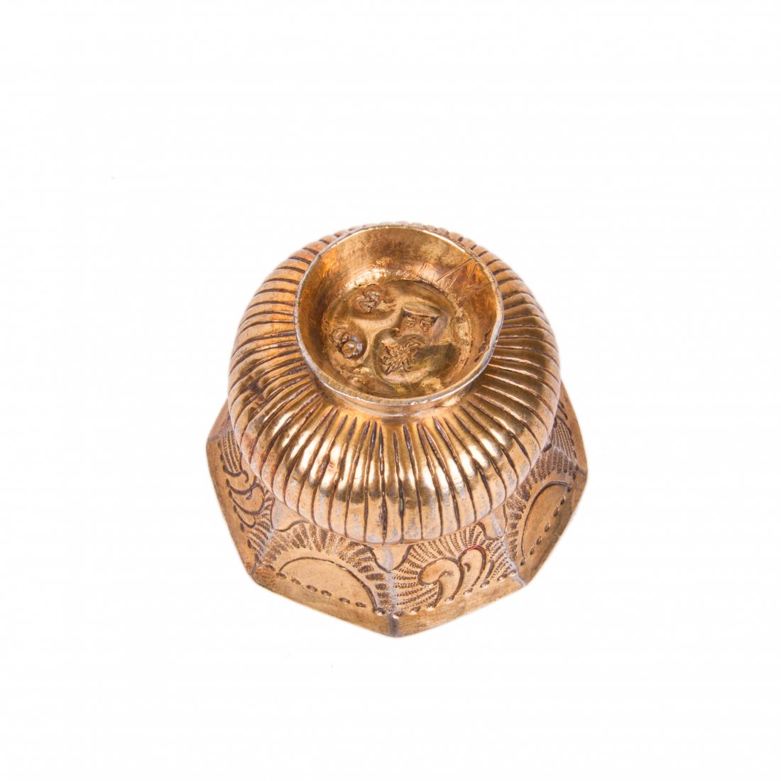 Russian 18th century silver-gilt cup with coin — image 3