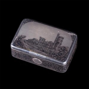 Russian silver and niello box with Babelsberg castle — image 1