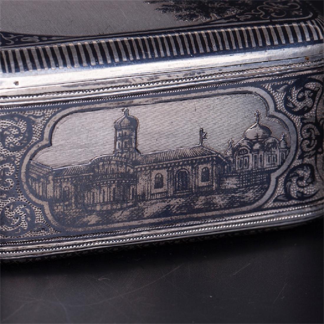 Russian silver and niello box with Babelsberg castle — image 3