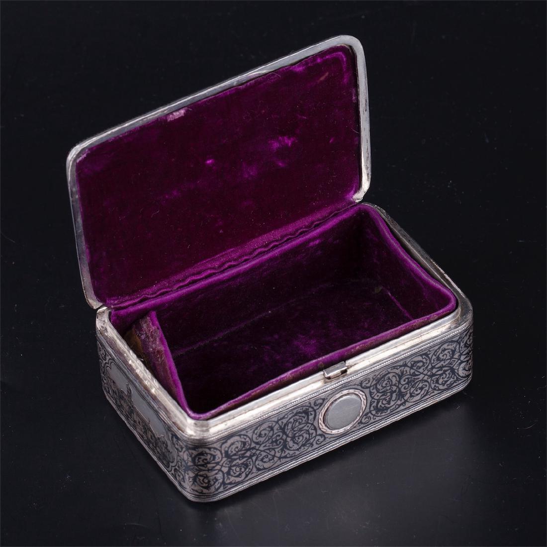 Russian silver and niello box with Babelsberg castle — image 6