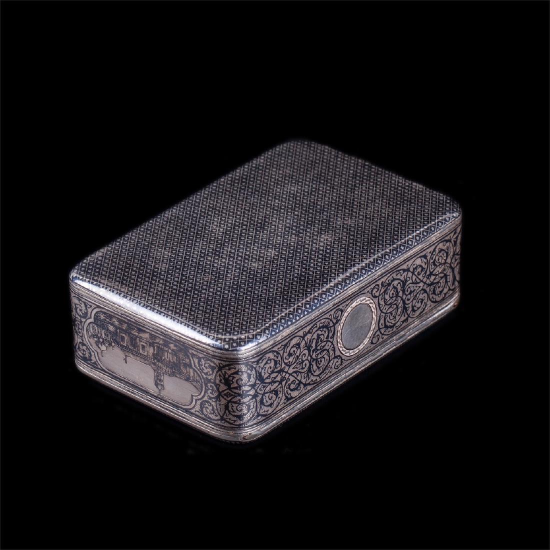 Russian silver and niello box with Babelsberg castle — image 7