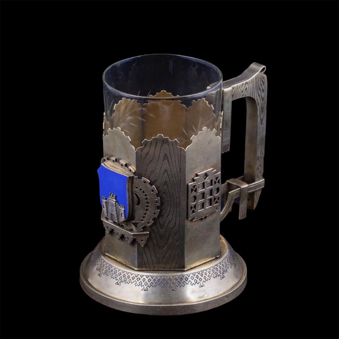 Russian silver teaglass holder, 1880y — image 1