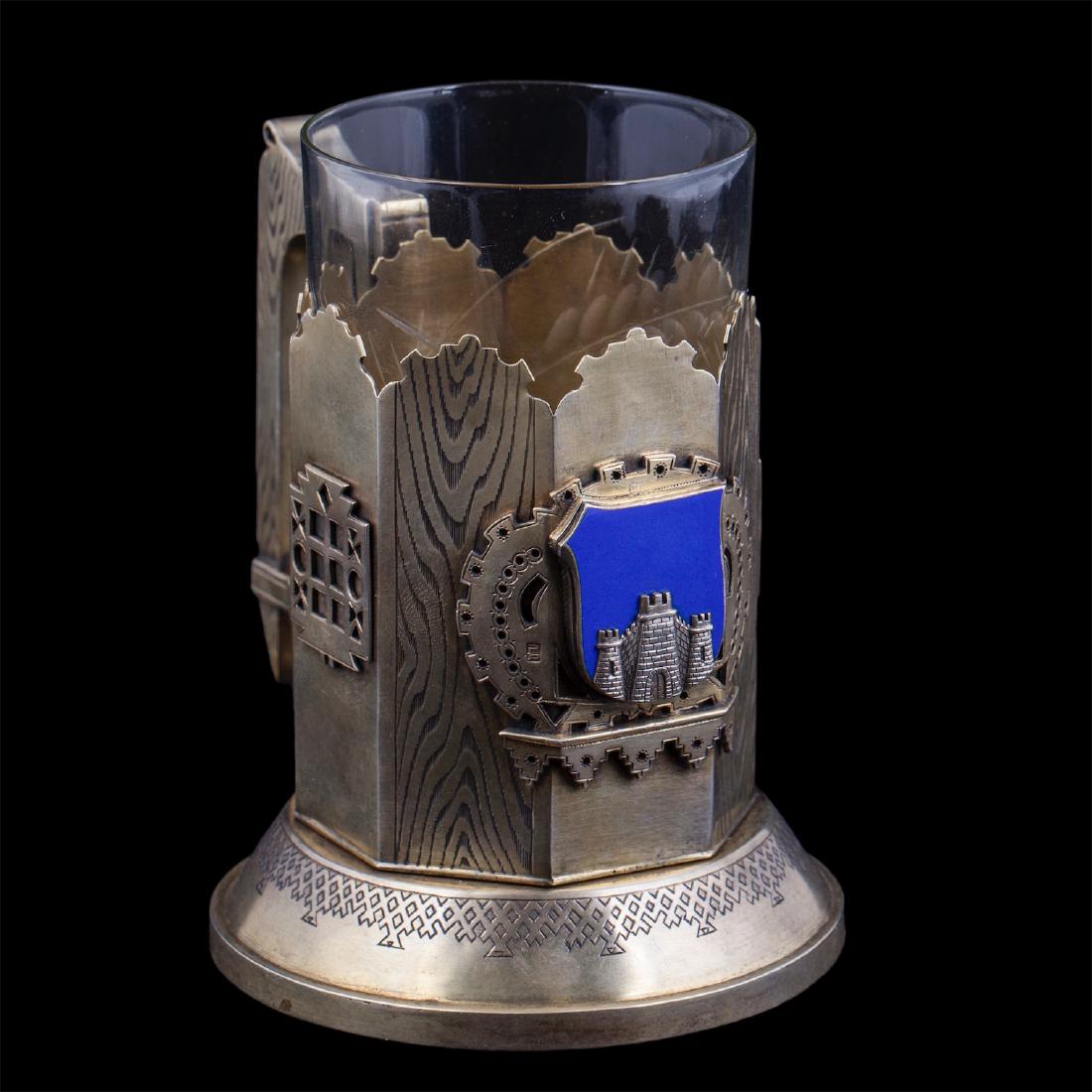 Russian silver teaglass holder, 1880y — image 2