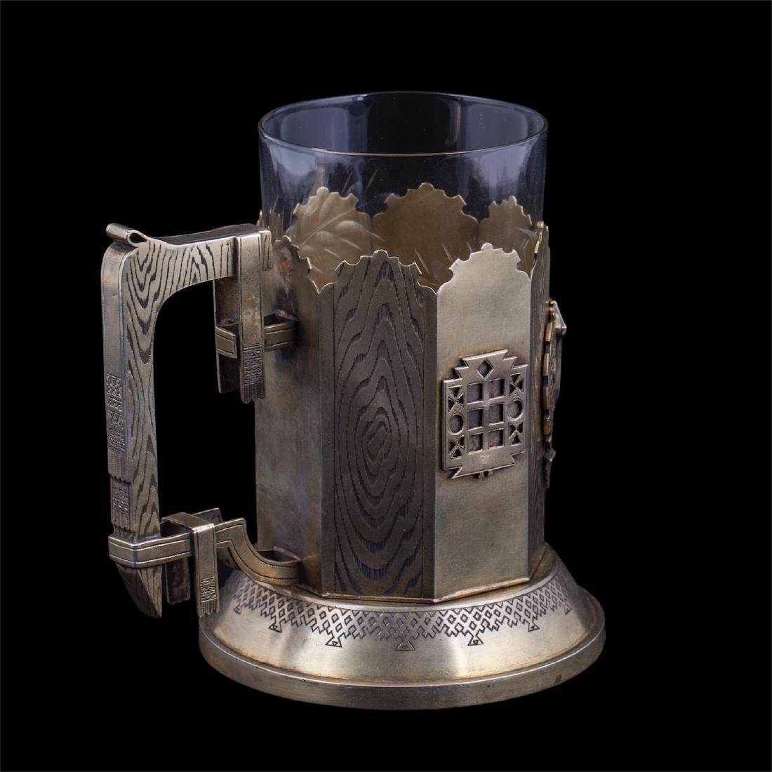 Russian silver teaglass holder, 1880y — image 3