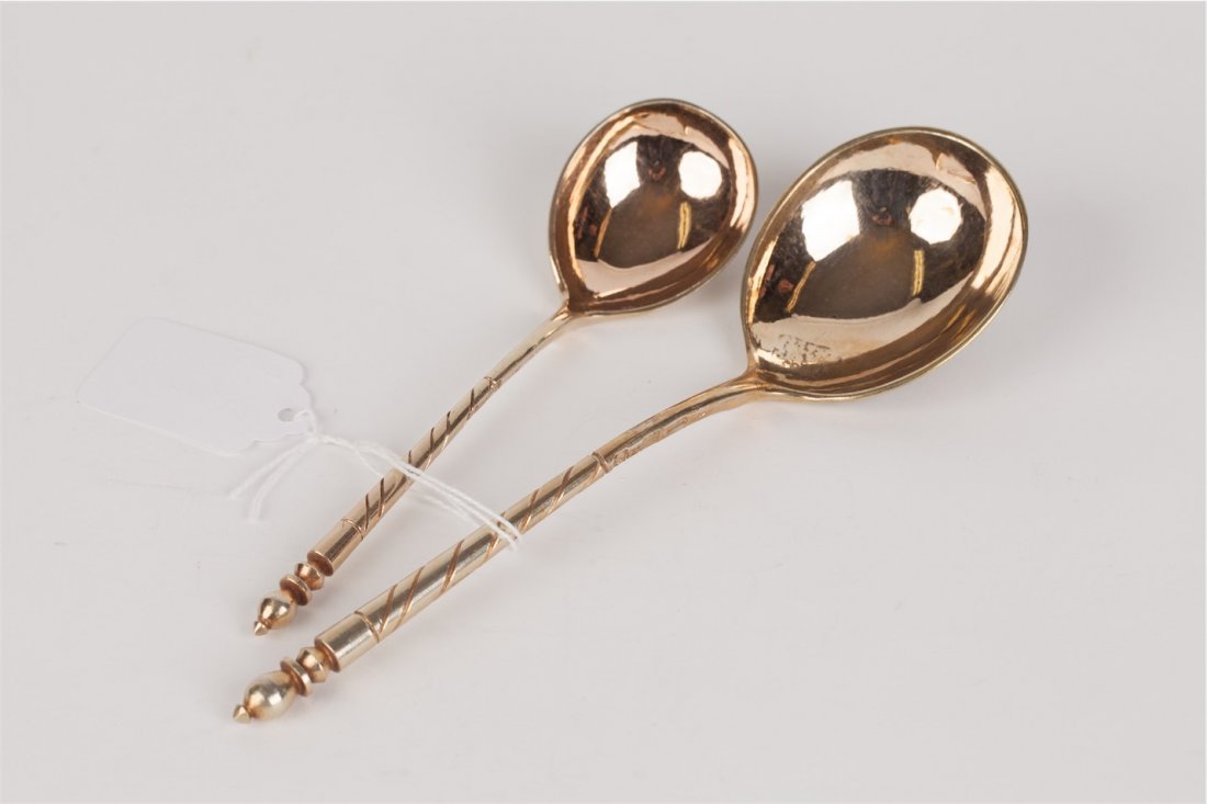 Dessert set: jam spoon and tea spoon. 1841 yr. Moscow. — image 2